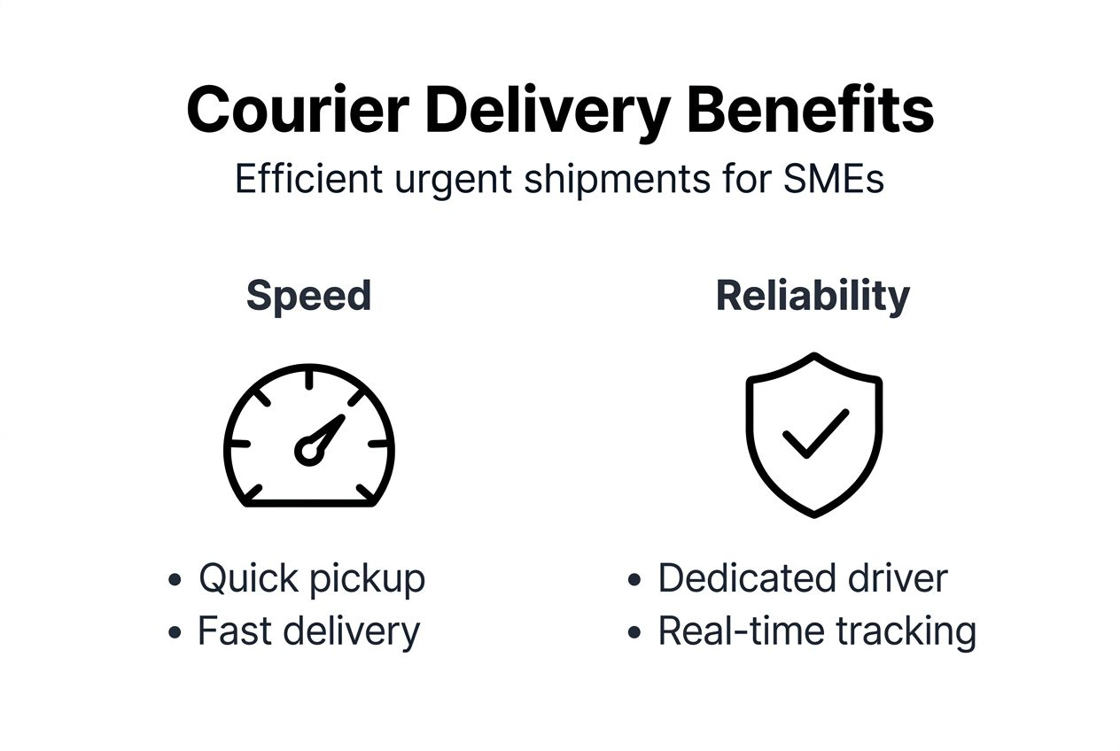 Infographic showing courier benefits for SMEs