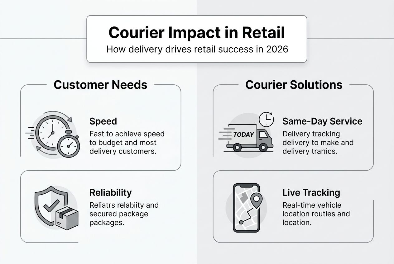 Infographic showing courier impact on retail success