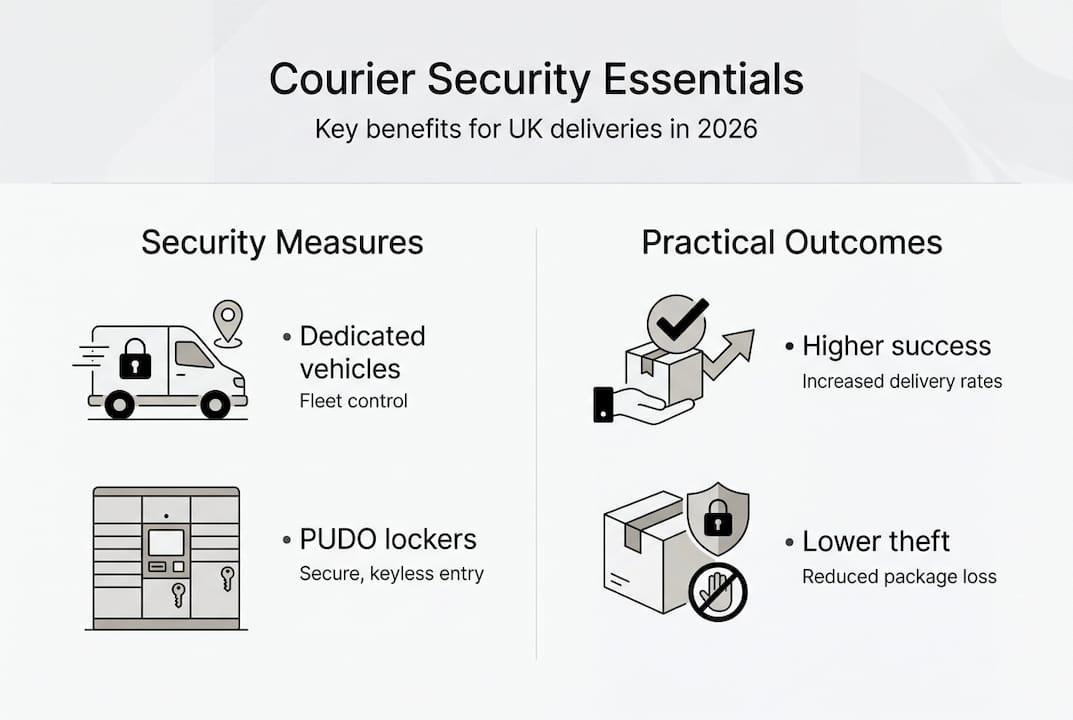 Infographic with security measures and outcomes