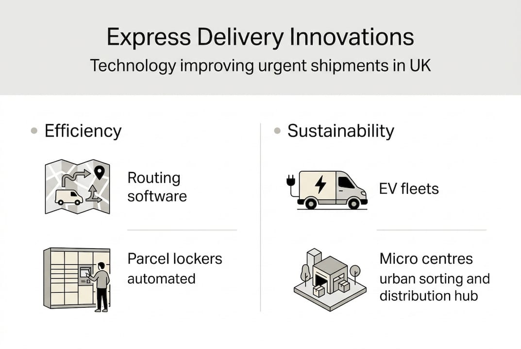 Infographic showing express delivery innovations