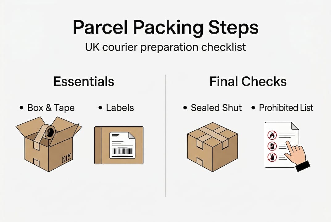 Infographic of key parcel packing steps