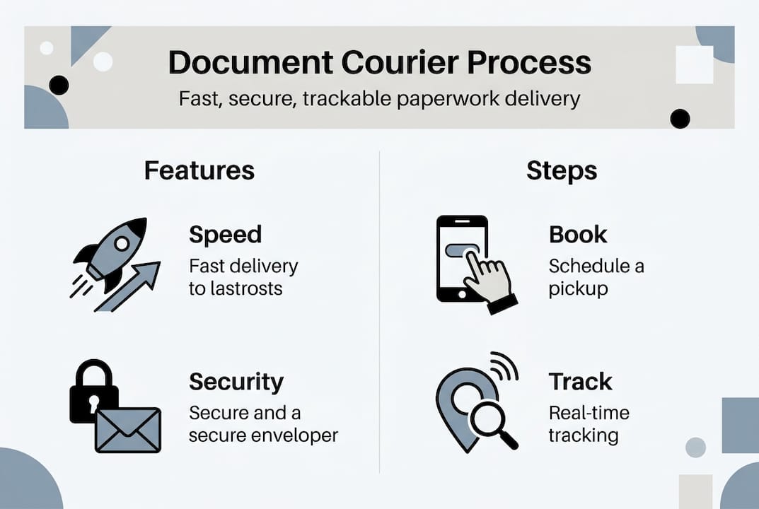 Infographic of document courier features and steps
