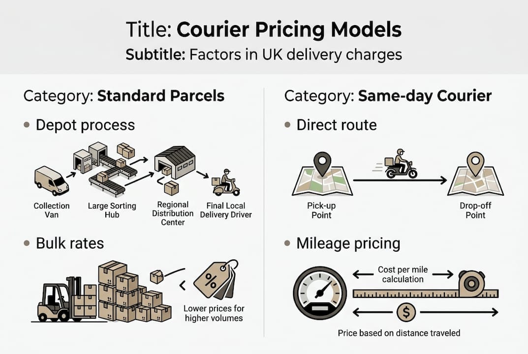 Infographic UK courier pricing model factors