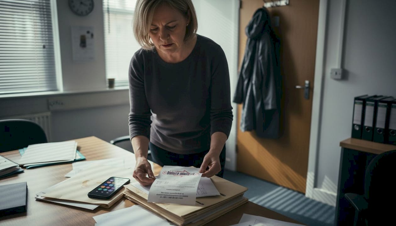 Office manager reacts to missed delivery slip