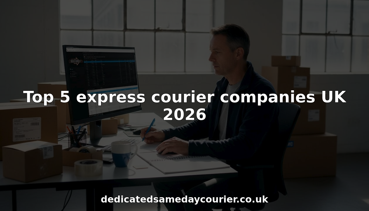 Logistics manager checking parcel shipments in UK office