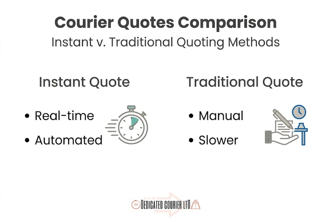 Infographic comparing instant and traditional courier quotes
