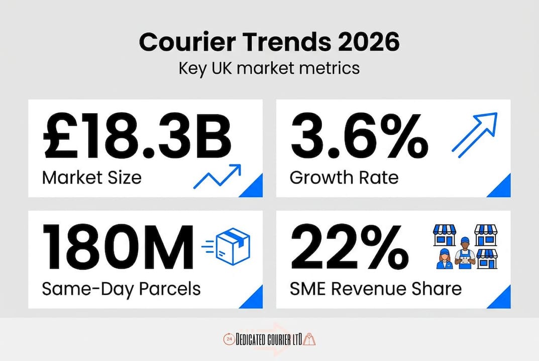 Infographic with UK courier market key stats
