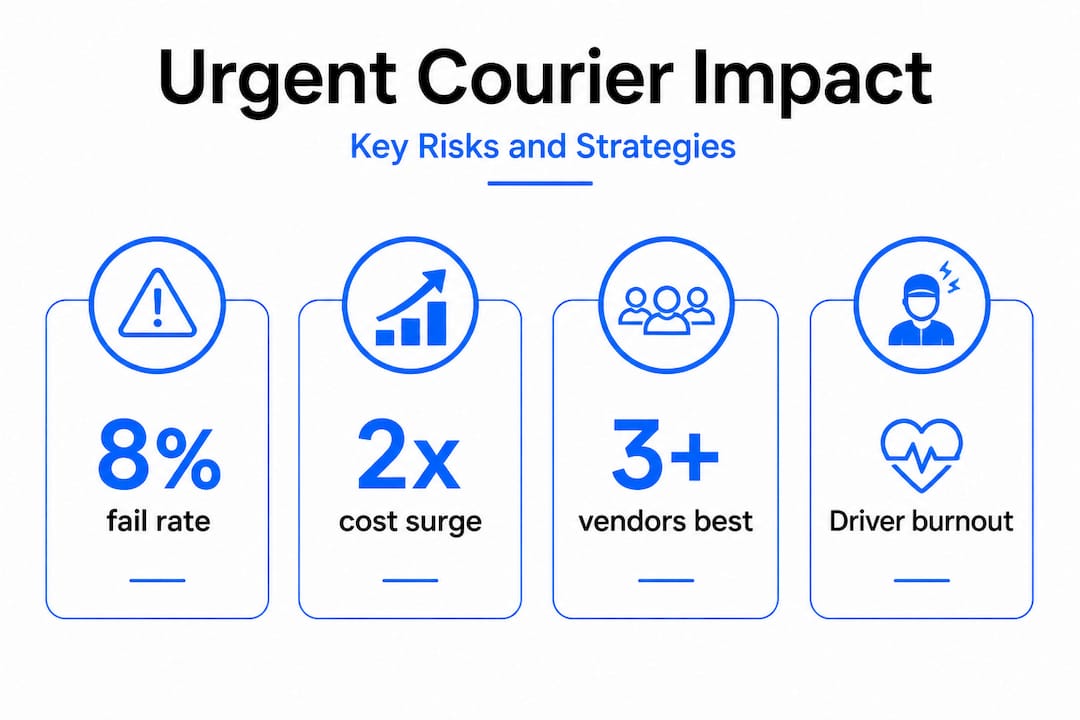 Infographic with urgent courier stats and risks