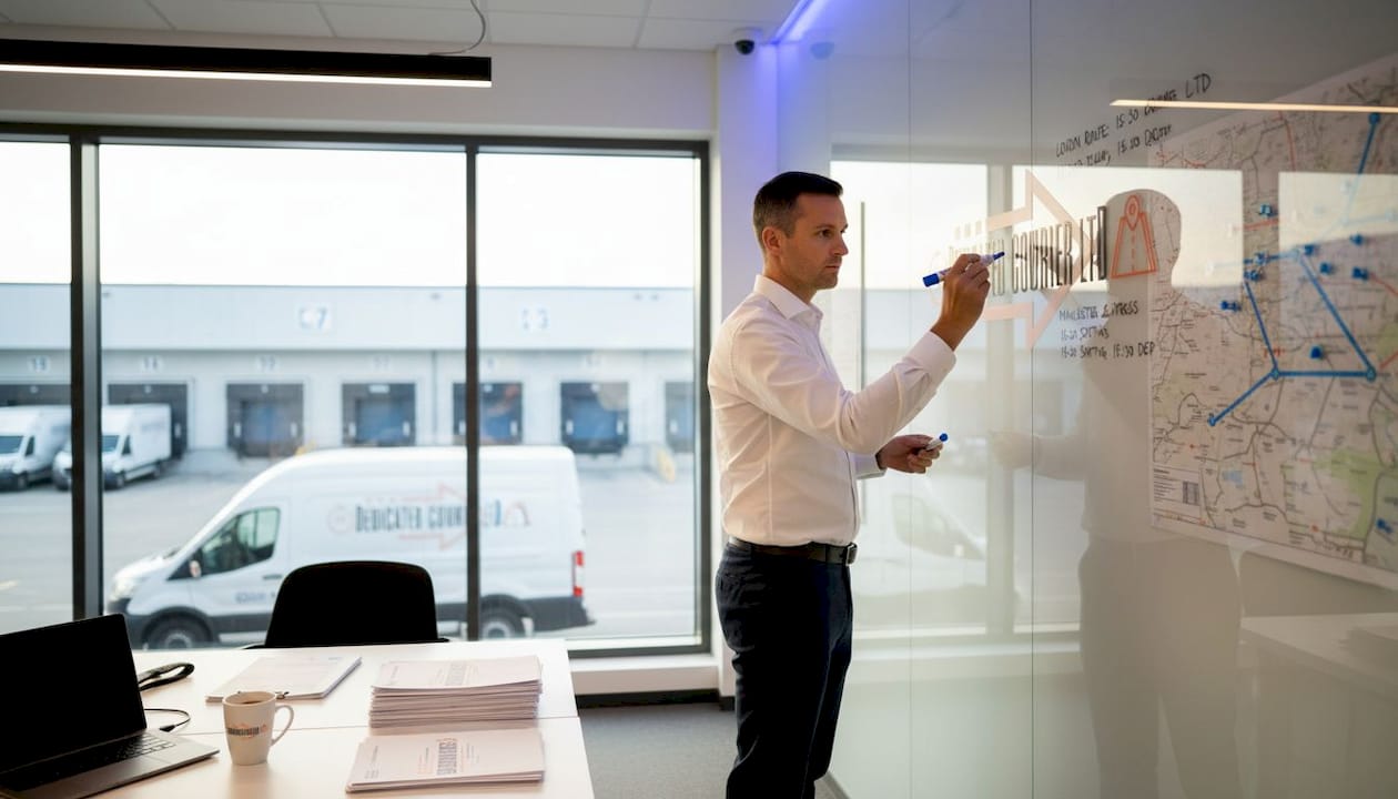 Logistics manager planning urgent deliveries