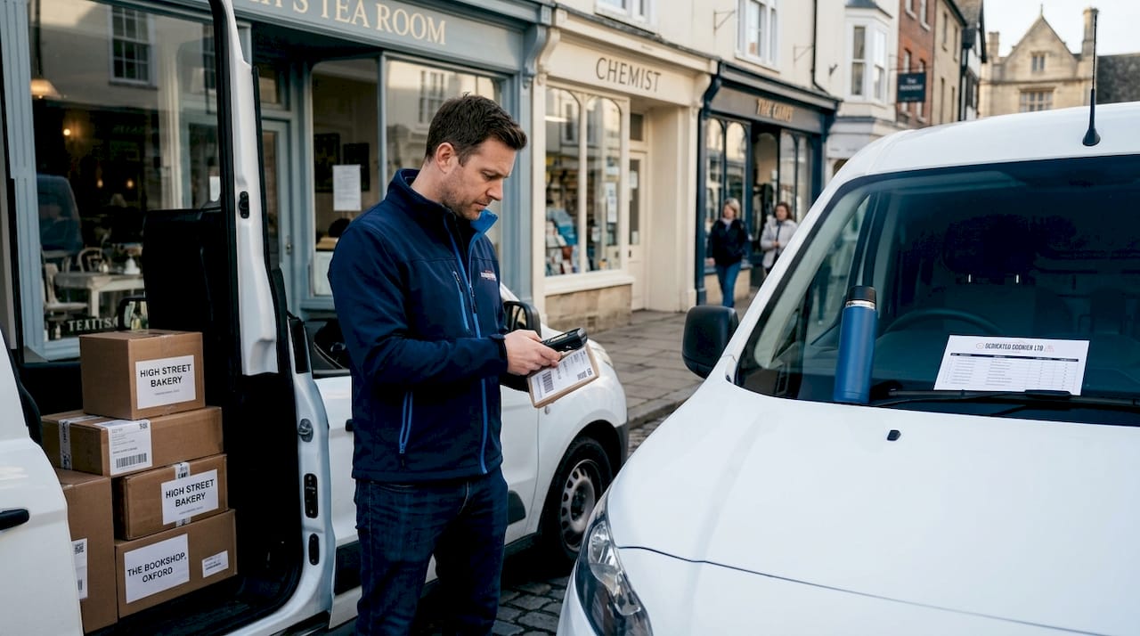 Courier scanning package during direct delivery