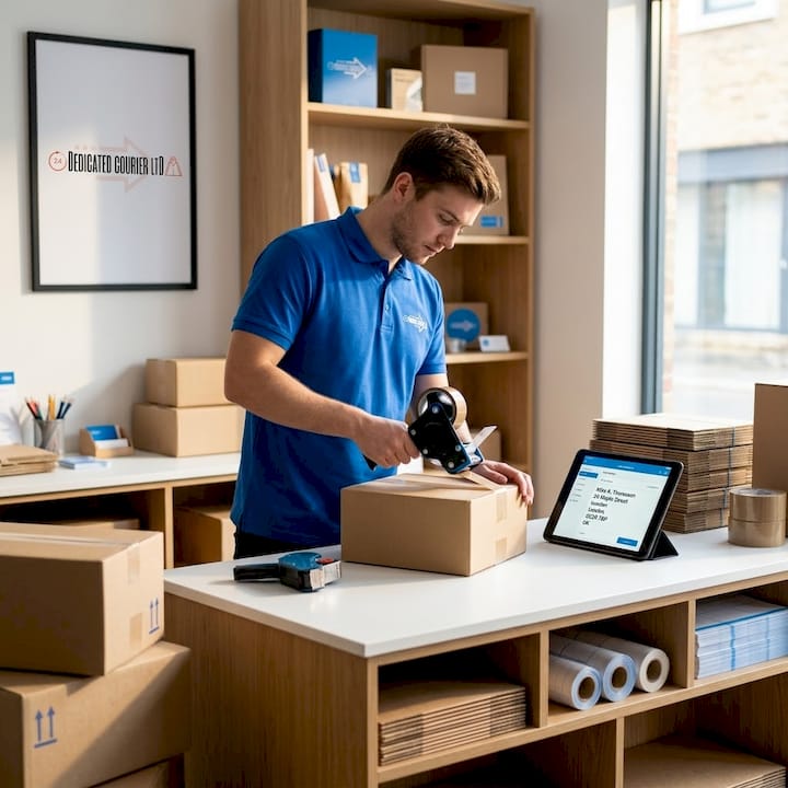 Store staff packing orders for retail delivery
