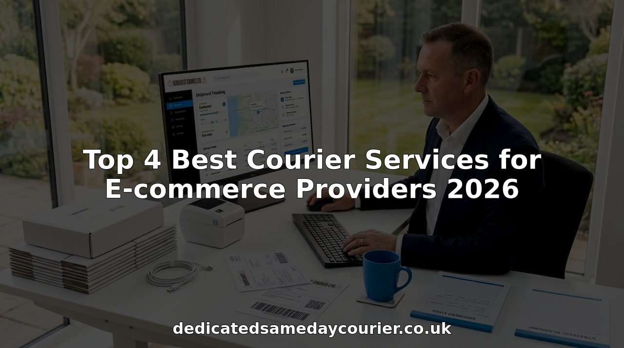 Logistics manager managing e-commerce shipments at office desk
