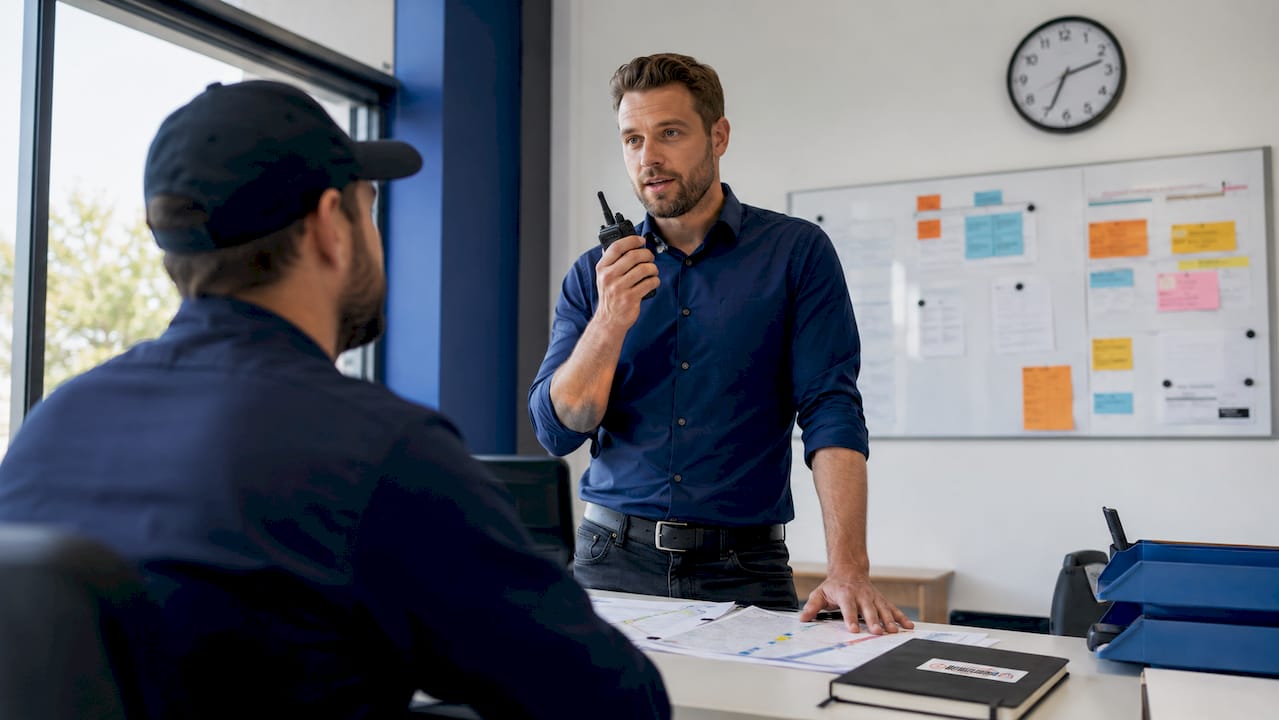 Logistics manager coordinating urgent deliveries