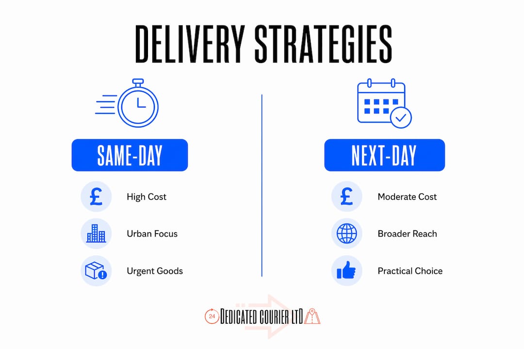 Comparison infographic of rapid delivery strategies