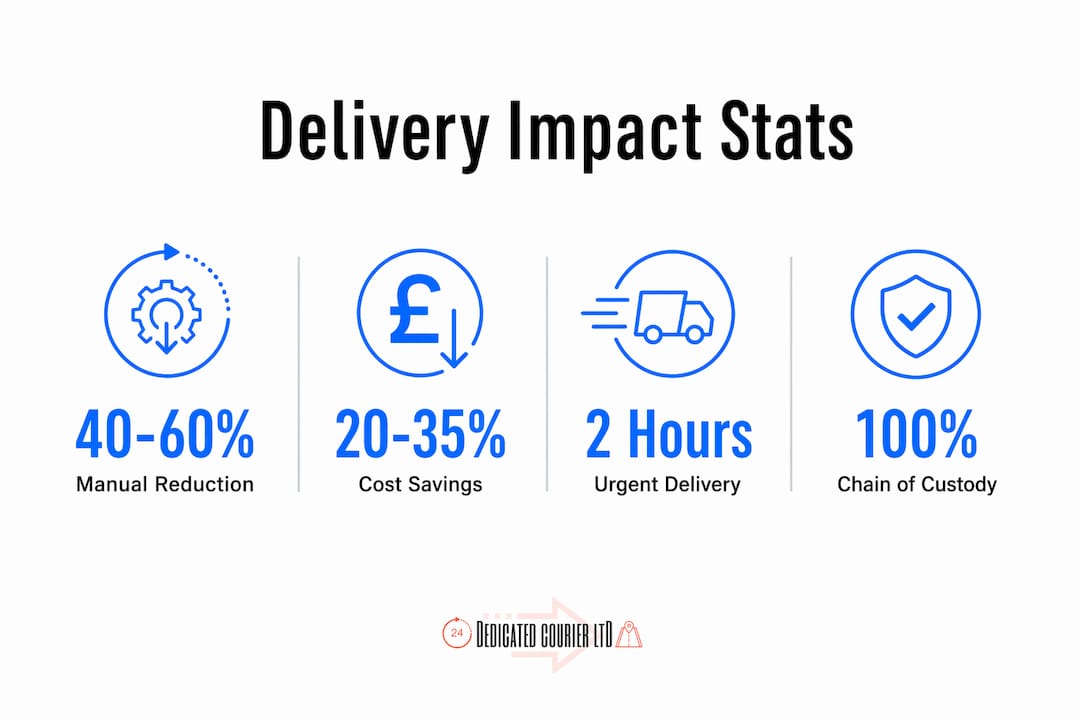 Infographic highlighting key document delivery efficiency statistics