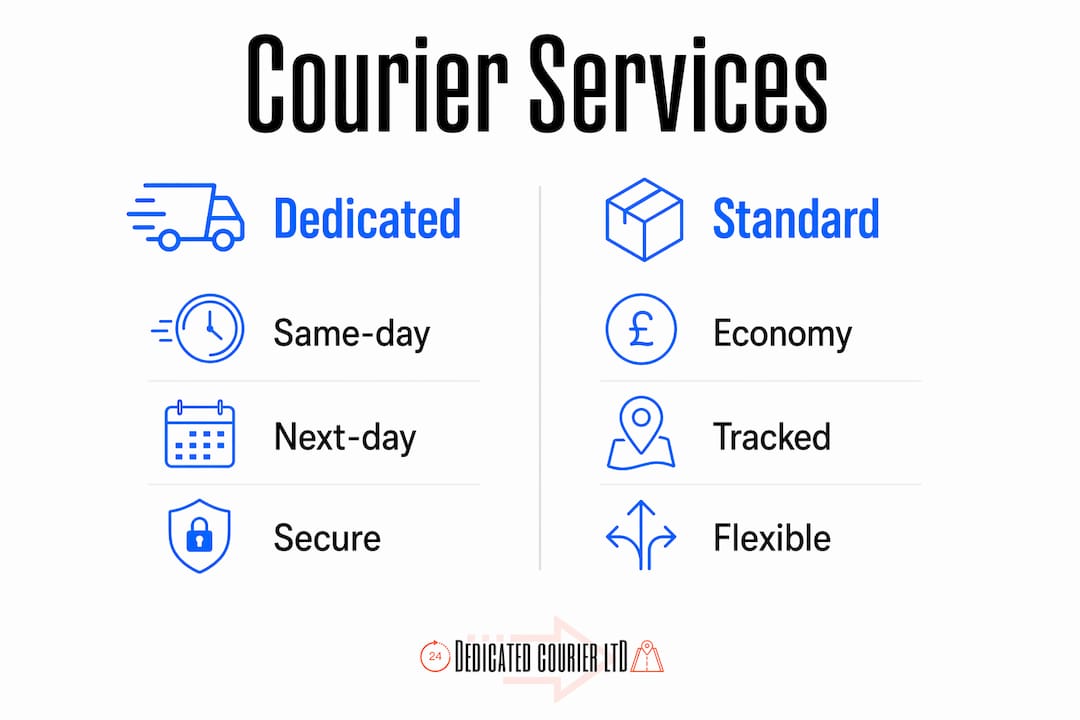 Infographic comparing dedicated and standard courier services