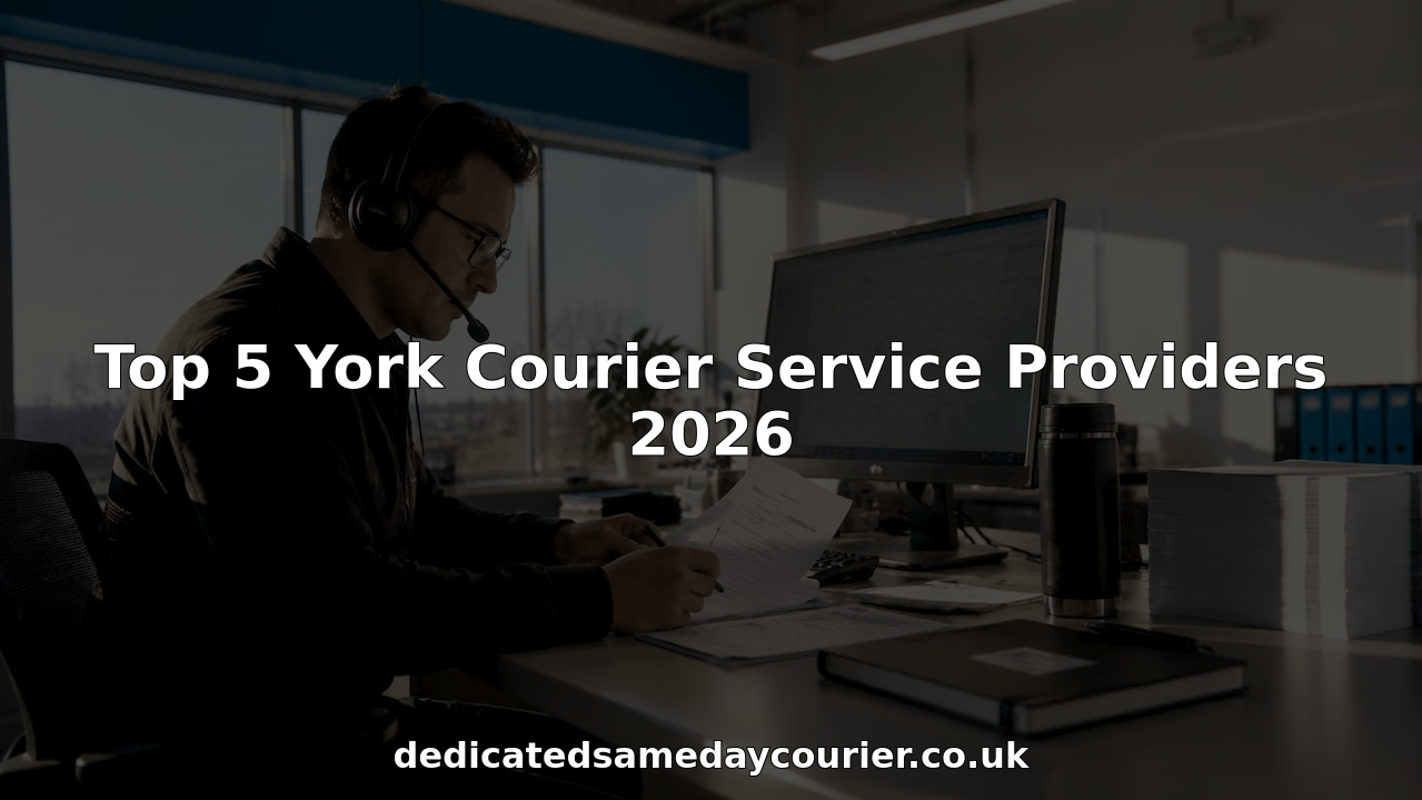 Courier dispatcher reviewing delivery manifests at desk