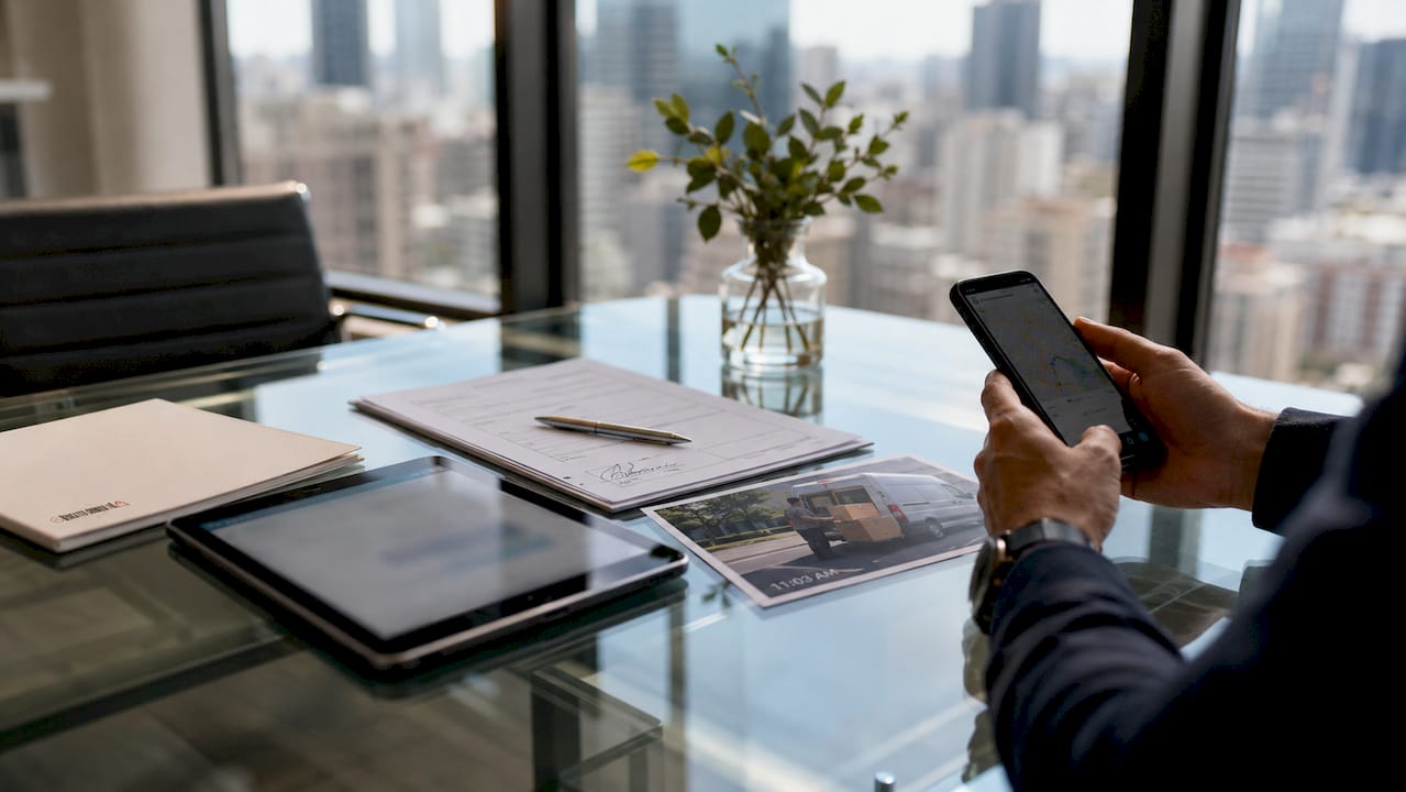 Various proof of delivery document formats on table