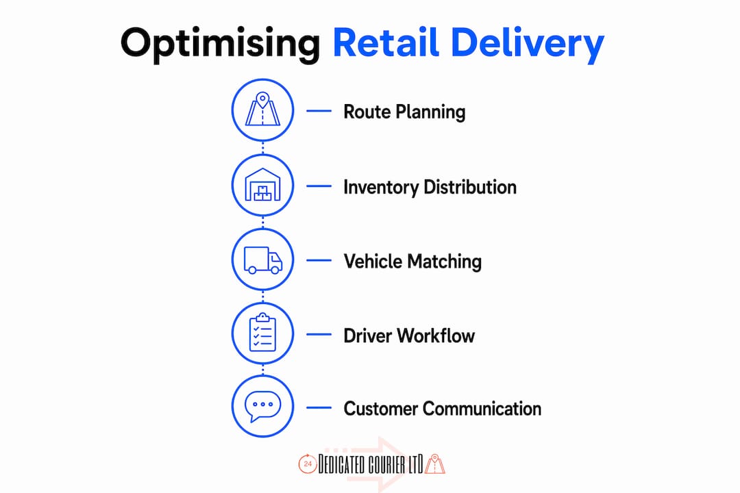 Infographic showing retail delivery optimisation steps