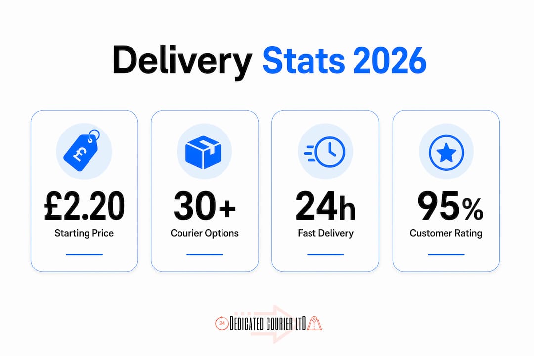 Infographic comparing courier delivery price and speed