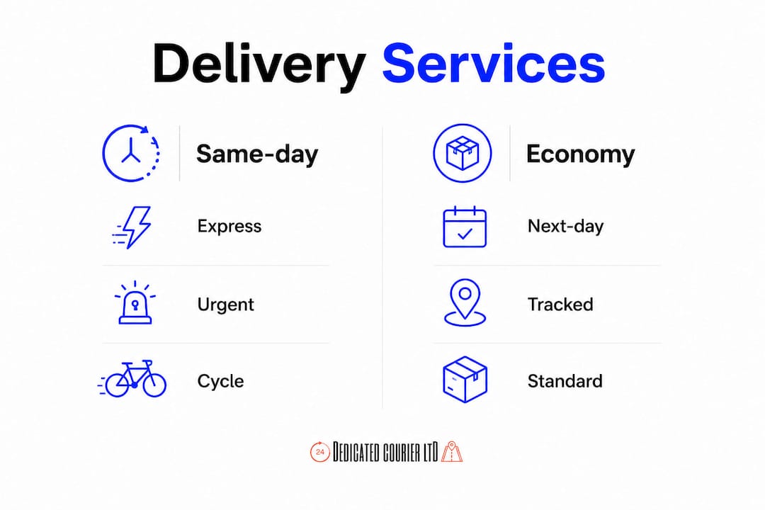 Infographic comparing delivery service types