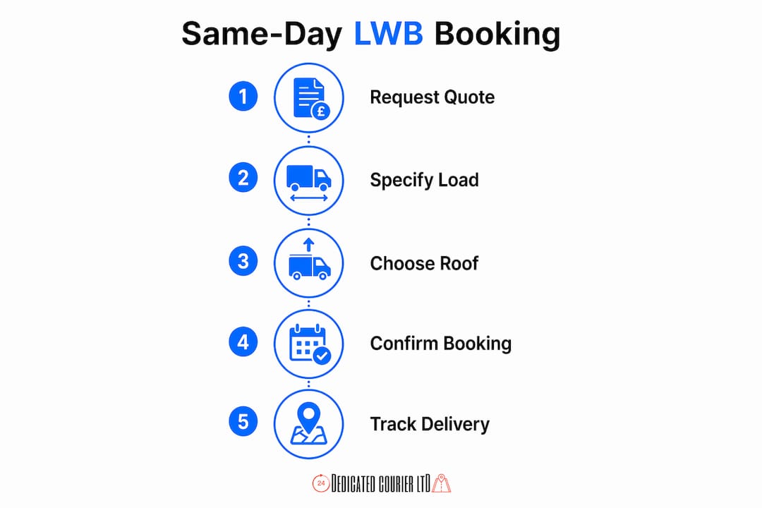 Infographic showing same-day LWB Transit booking steps