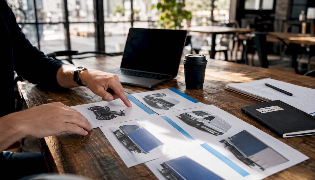 Courier manager selecting vehicle types for Aberdeen deliveries