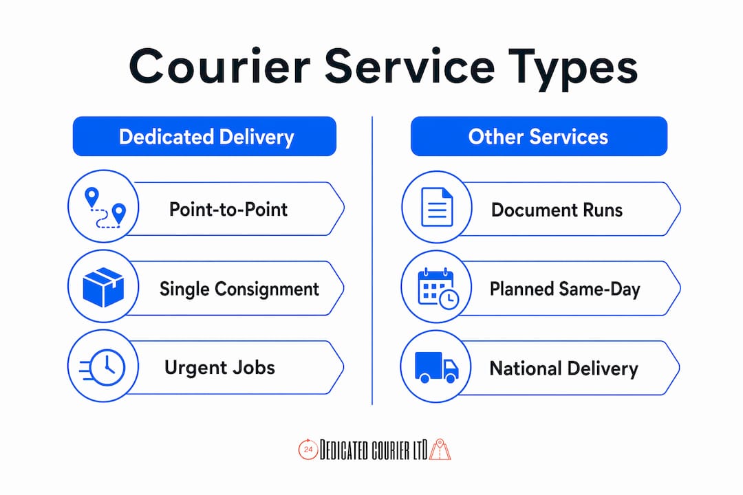 Infographic comparing courier service types