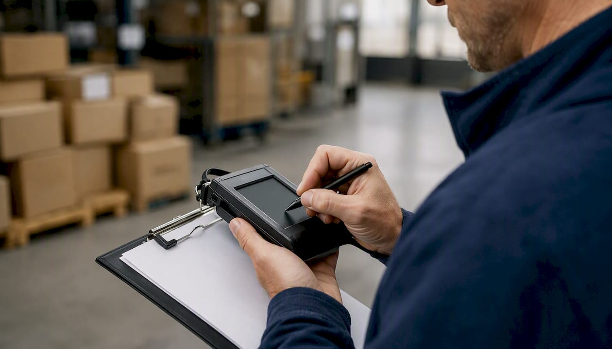 Courier handling proof of delivery documents