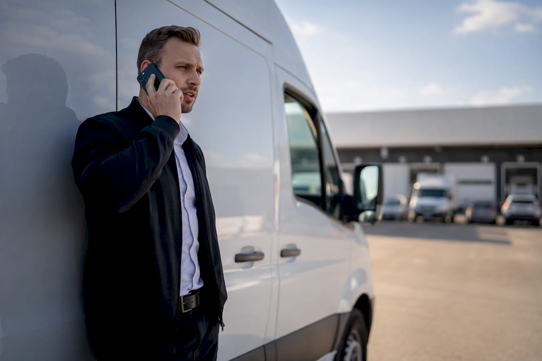 Courier coordinating backup carrier by phone