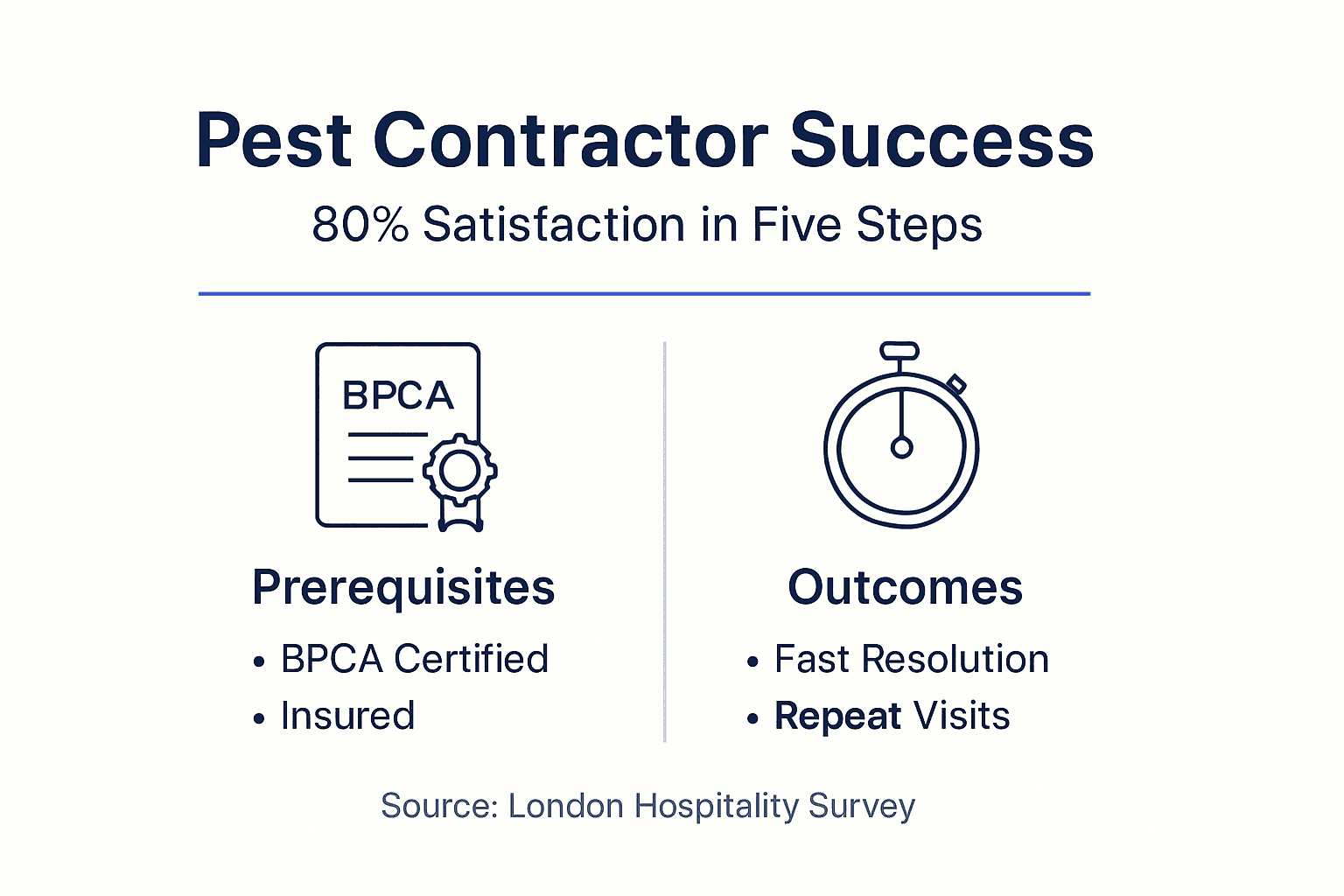 Infographic showing pest control success steps