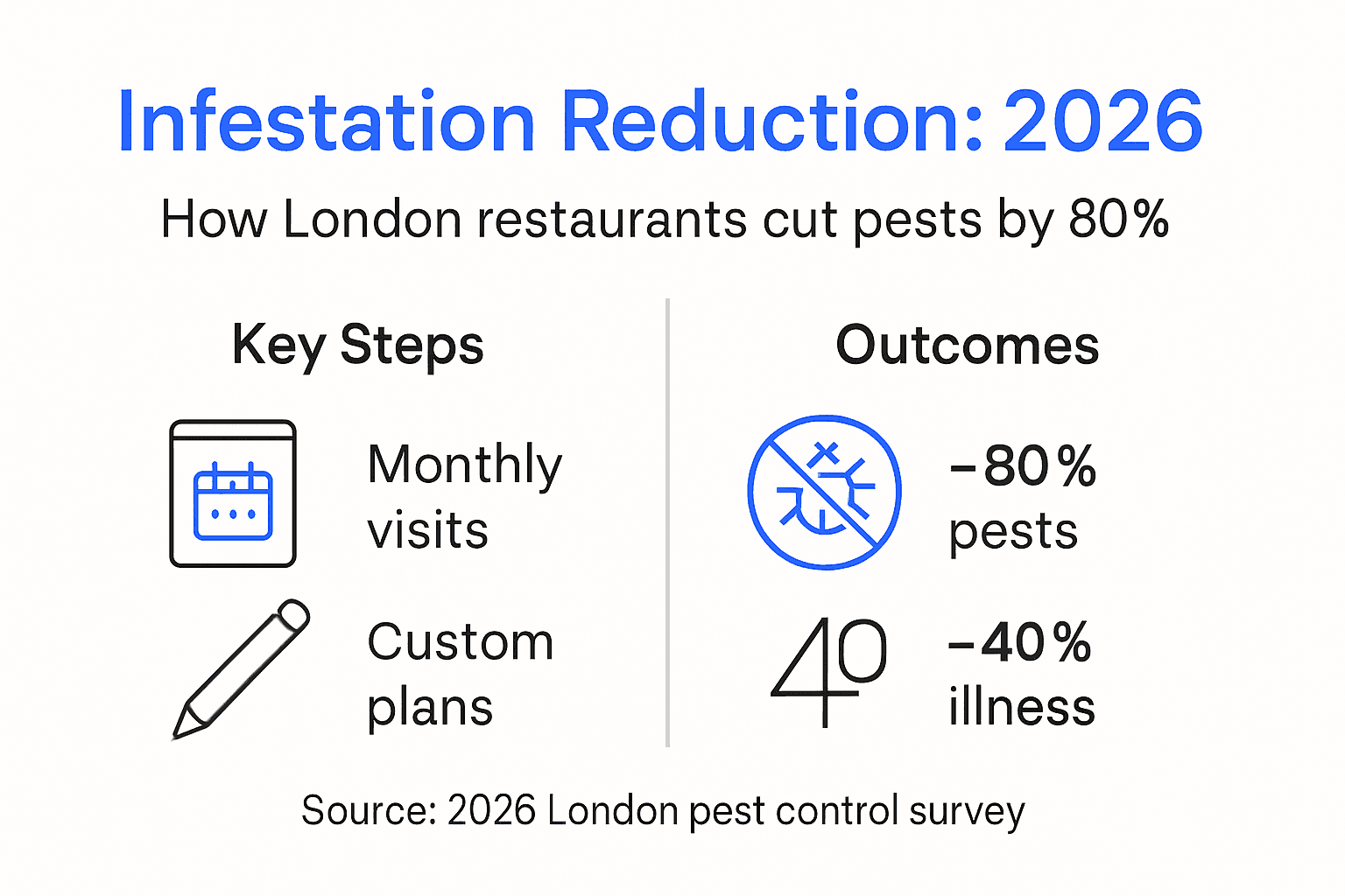Infographic on pest control results in London restaurants
