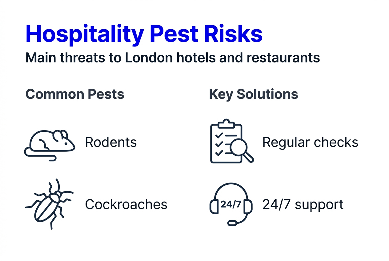 Infographic showing hospitality pest risks and solutions