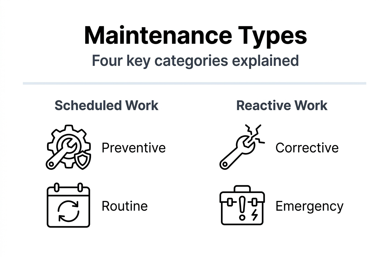 Infographic showing property maintenance categories