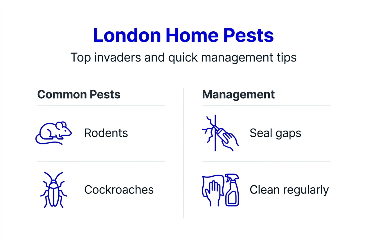 Infographic showing common London pests and solutions