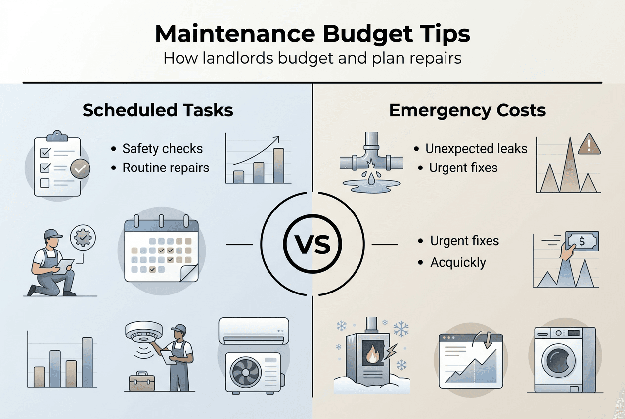 Infographic property maintenance budget categories