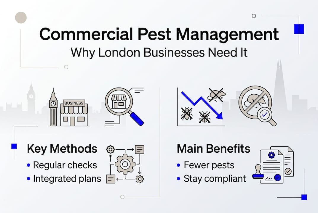 Infographic summarising methods and benefits of pest management