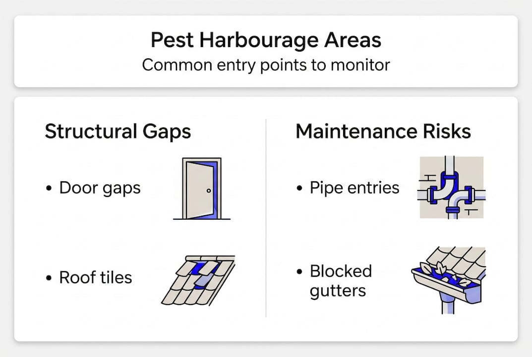 Infographic showing pest entry points