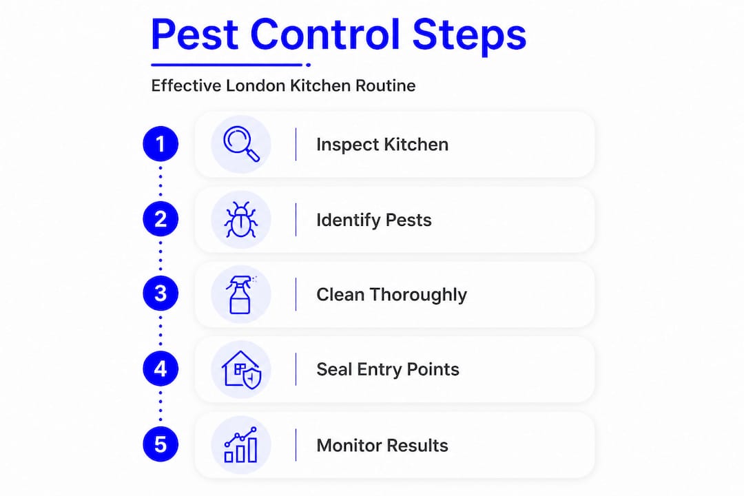 Step-by-step kitchen pest control infographic