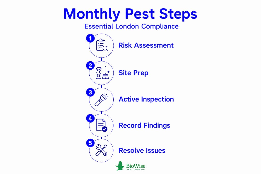 Pest Inspection Graph Monthly pest inspection steps for London compliance
