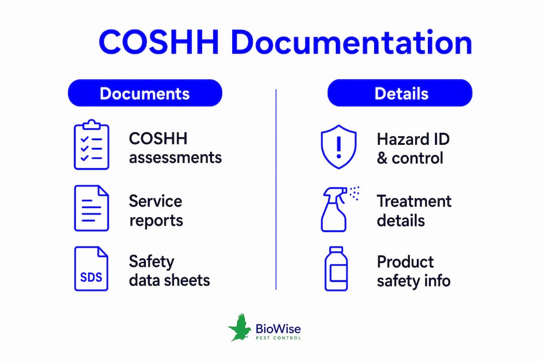 Infographic comparing COSHH documents and details