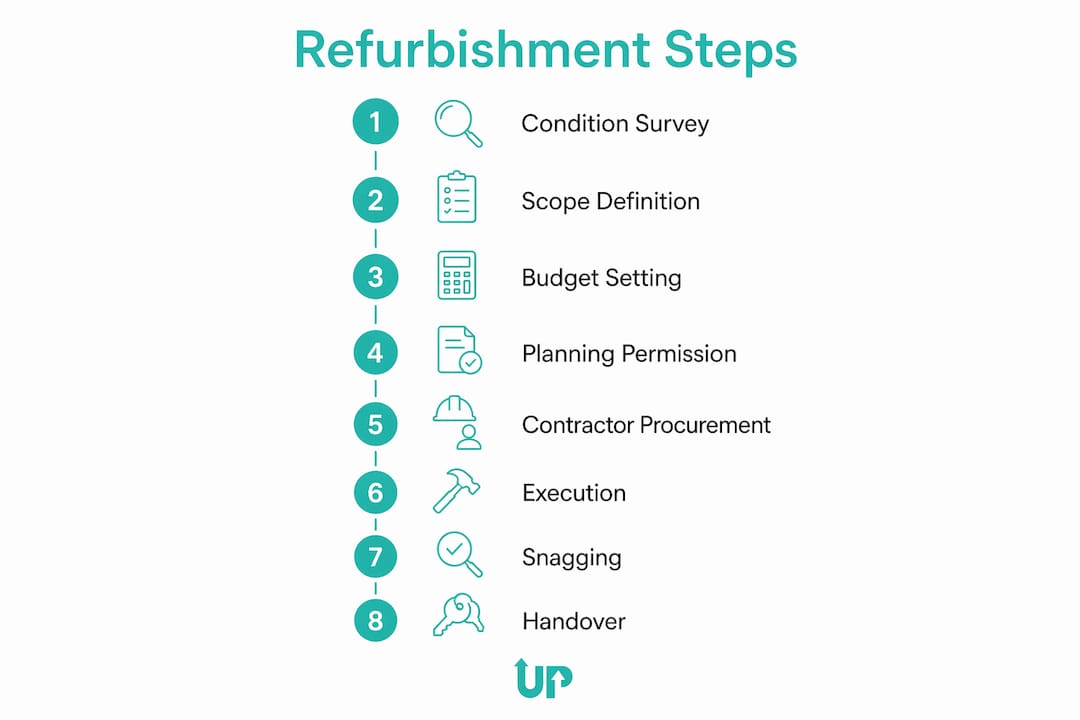 Step by step refurbishment process: a full UK guide – UpKeep UK