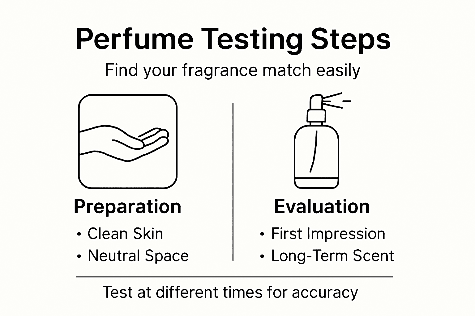 Infographic perfume testing steps overview