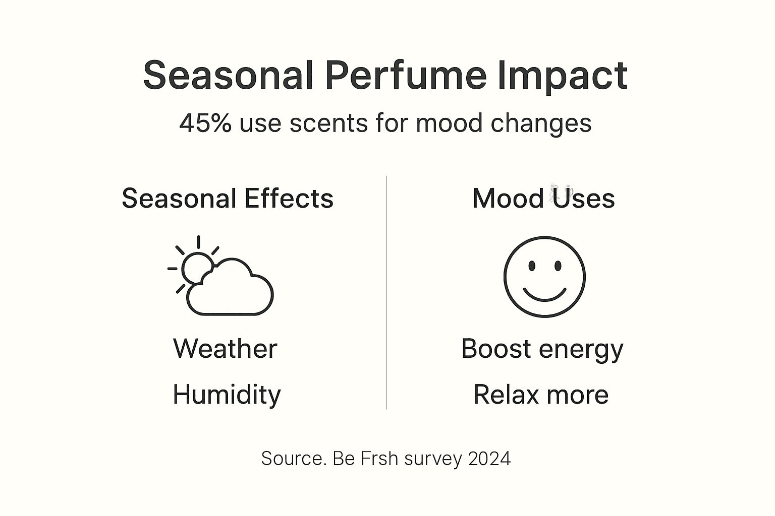 Infographic showing seasonal perfume mood usage