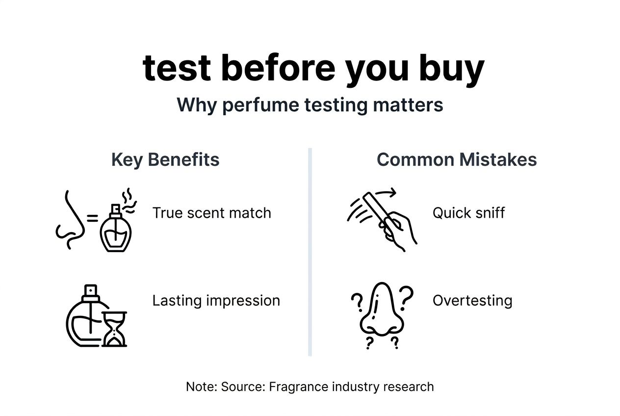 Infographic on perfume testing benefits and mistakes