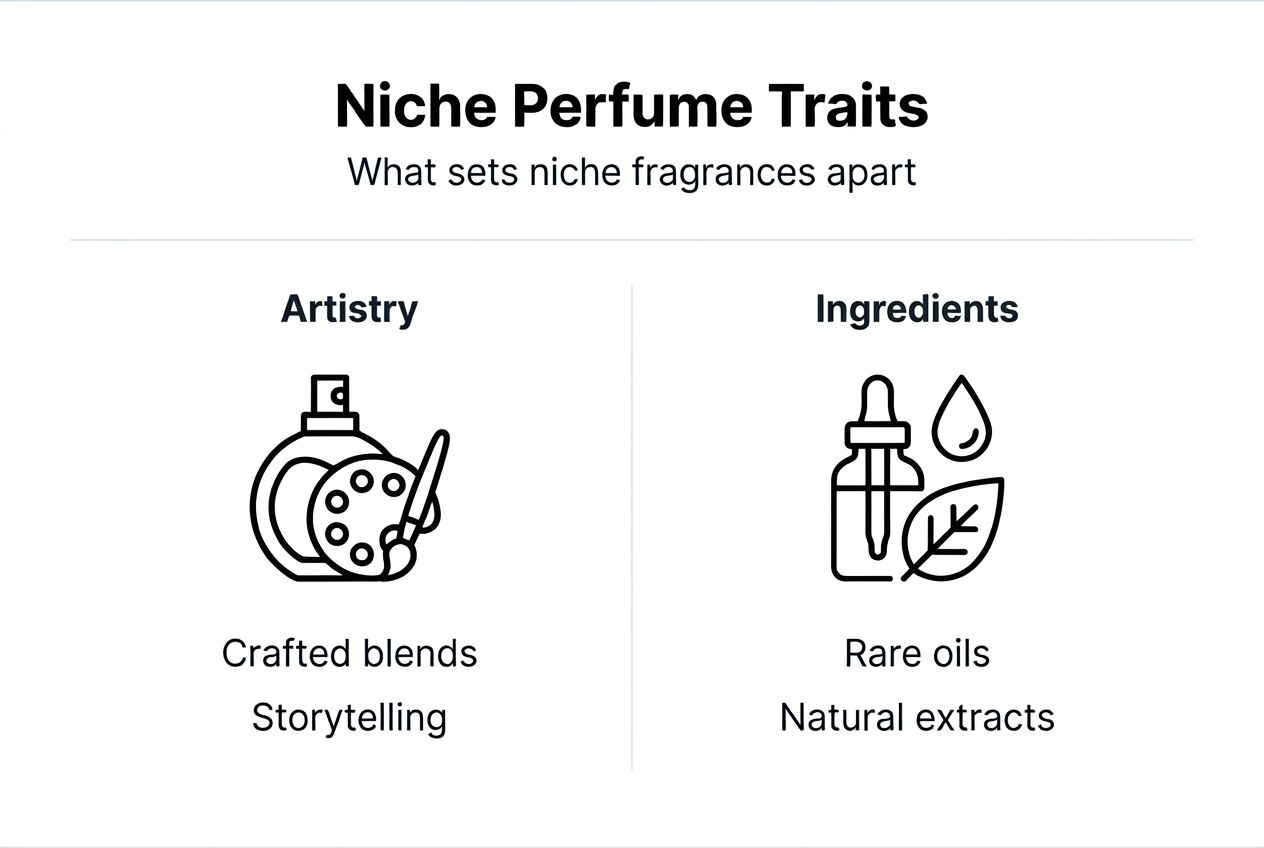 Infographic comparing niche perfume traits