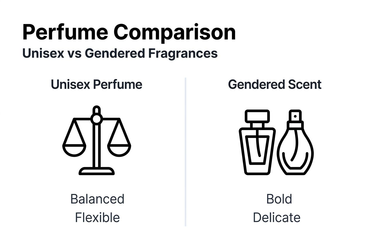 Infographic comparing unisex and gendered perfumes