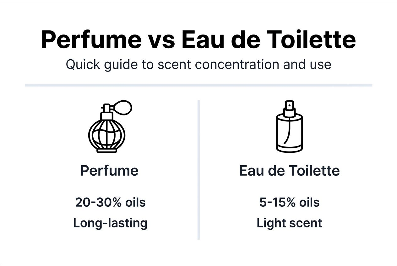 Infographic with perfume and eau de toilette comparison