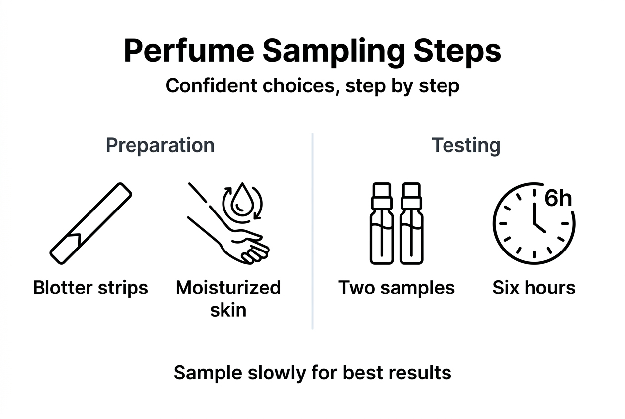 Infographic perfume sampling steps overview