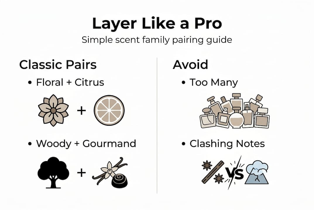 Infographic with scent family pairing examples